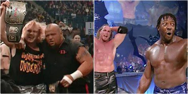 Booker T and Test v Spike Dudley and Tazz No Way Out 2002 FULL IMAGE