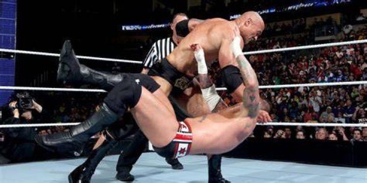 CM Punk v The Rock Elimination Chamber 2013 Cropped