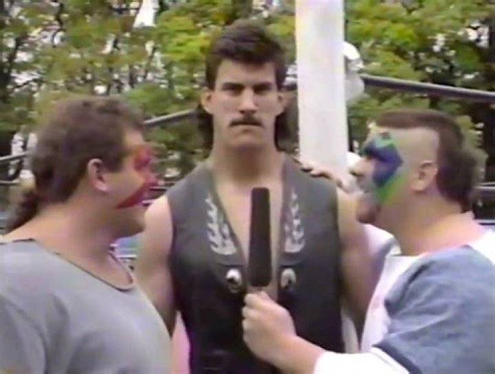 Kurgan (as Goliath The Giant) cuts a promo with Crash and Bash The Terminator in Japan's W*ING