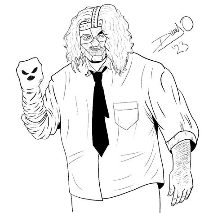 Mankind (Mick Foley) with Mr. Socko
