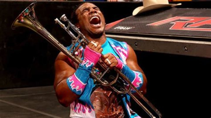 Xavier Woods with his trombone, Francesca